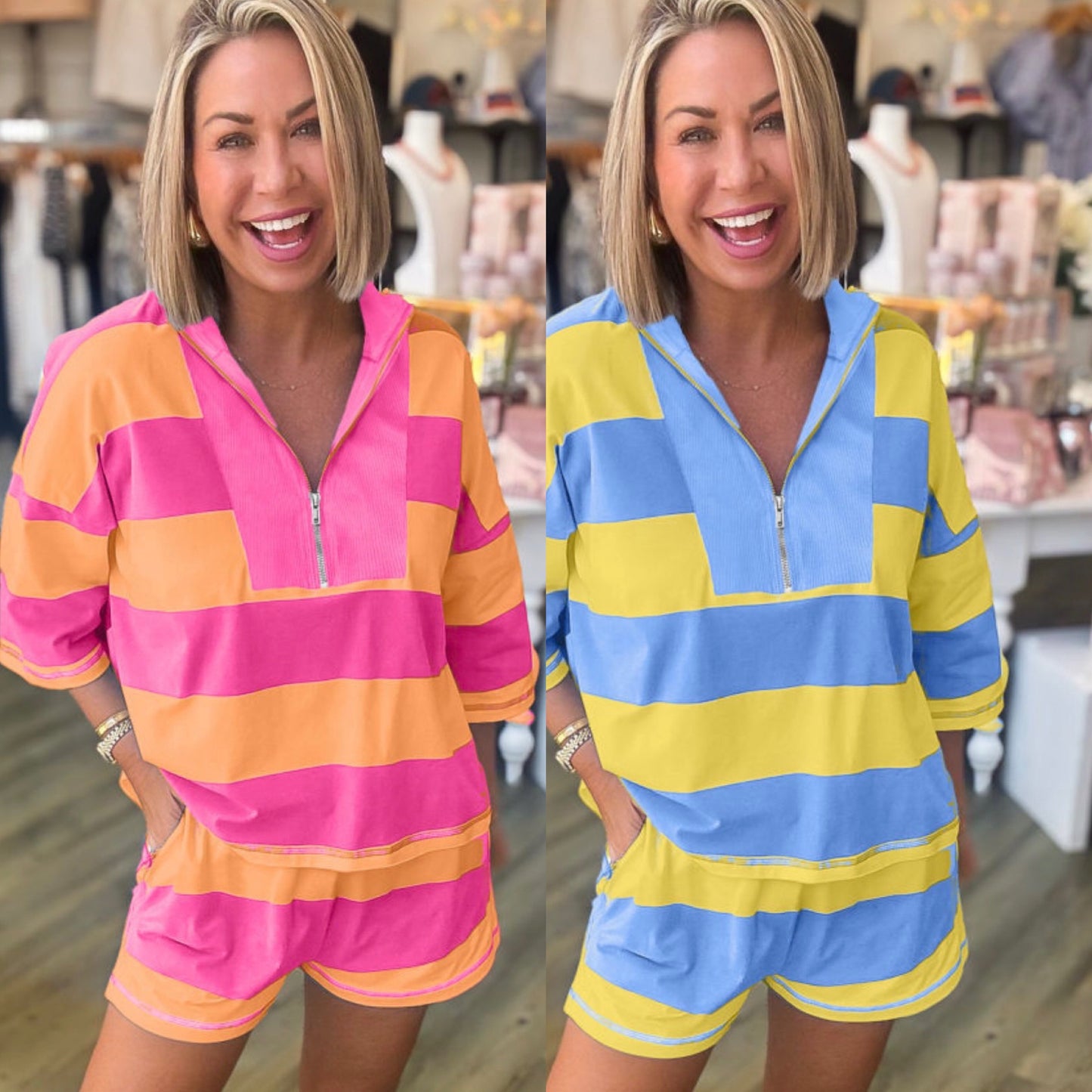 Bold Stripe Short Set