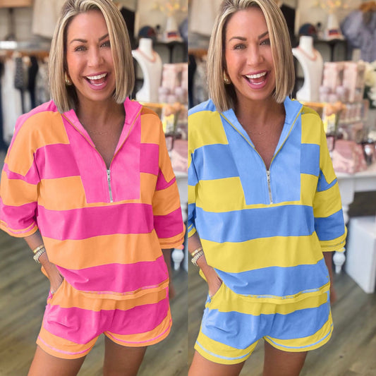 Bold Stripe Short Set
