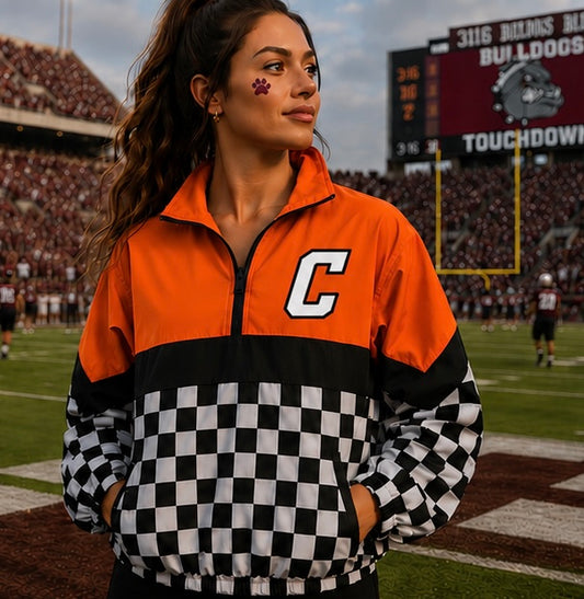 Orange Checkered Commerce Pullover - PREORDER