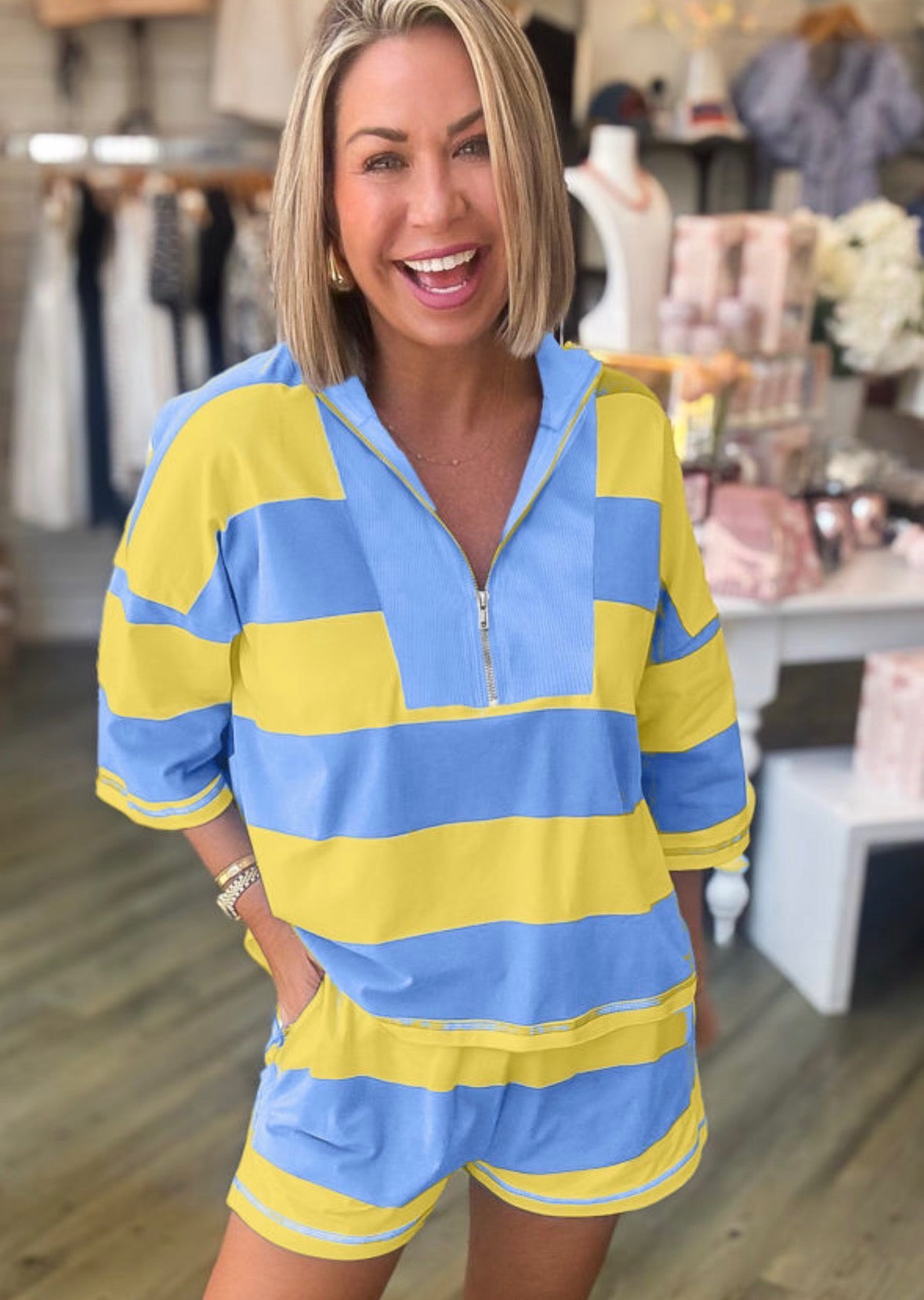Bold Stripe Short Set