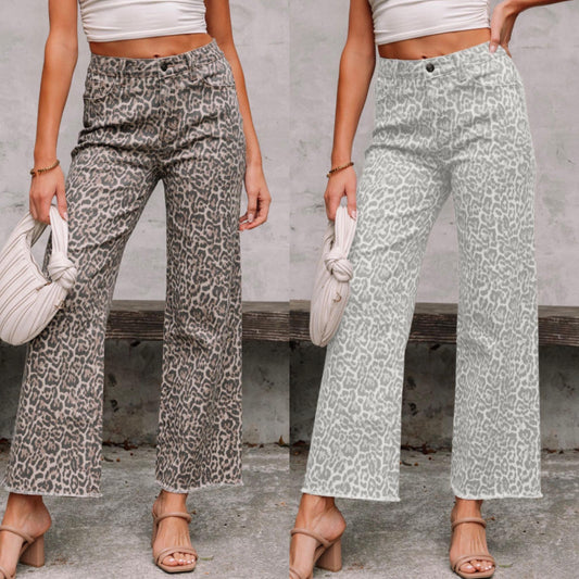 Cheetah Cropped Denim