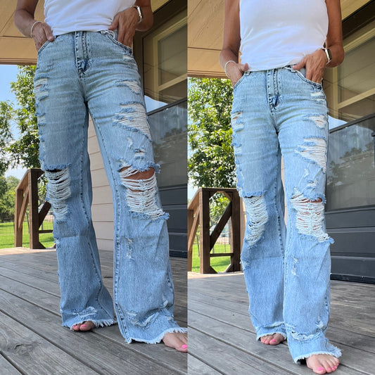 Petra High Rise Distressed denim