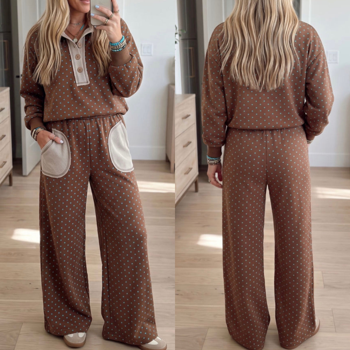 Brown Polka Dot Set