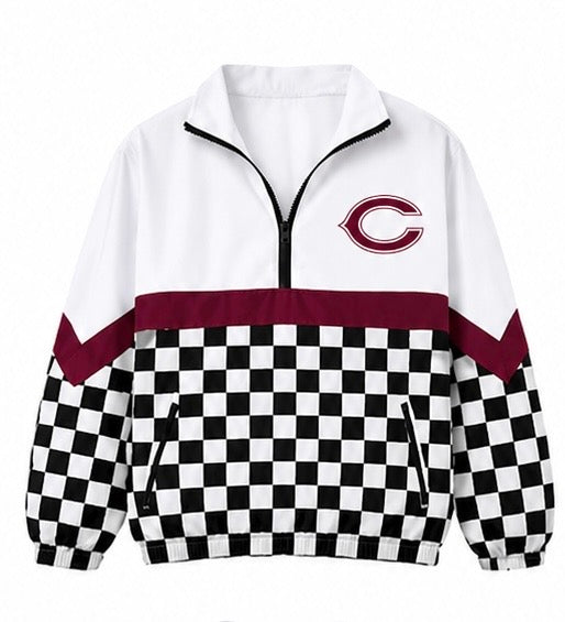 White Checkered Cooper Pullover - PREORDER