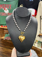 Glam Heart Two Tone Necklace