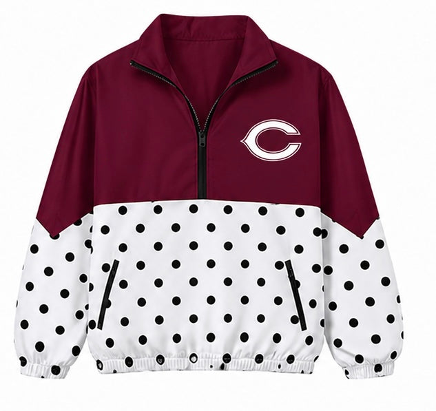 Polka Dot/Maroon Cooper Pullover - PREORDER