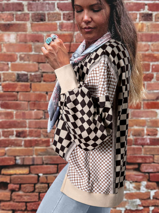 Mix It Up Checkered Top