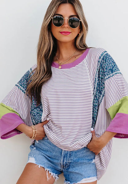 Boho Mulit Pattern Top