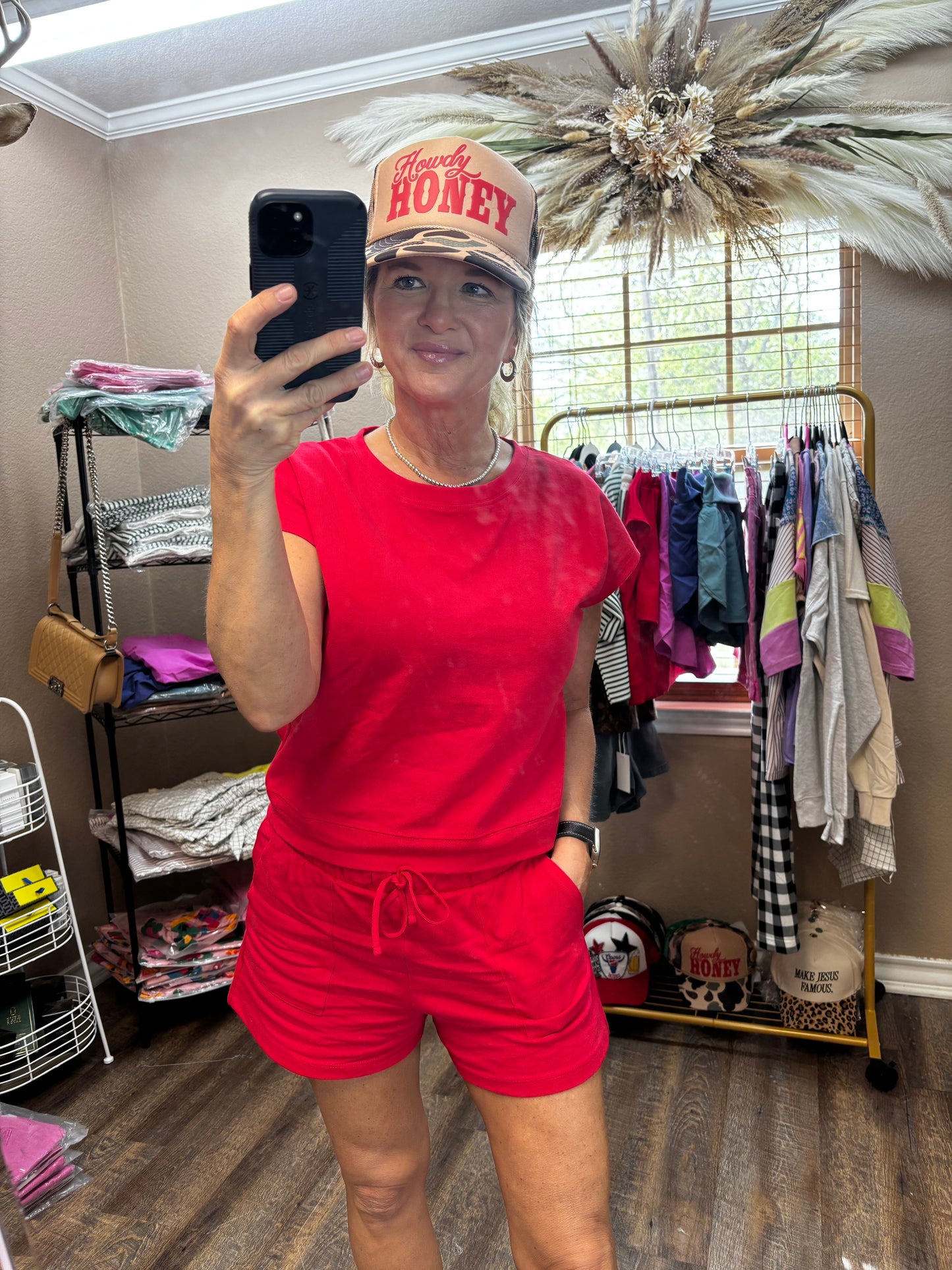 Zenana Red Short Set