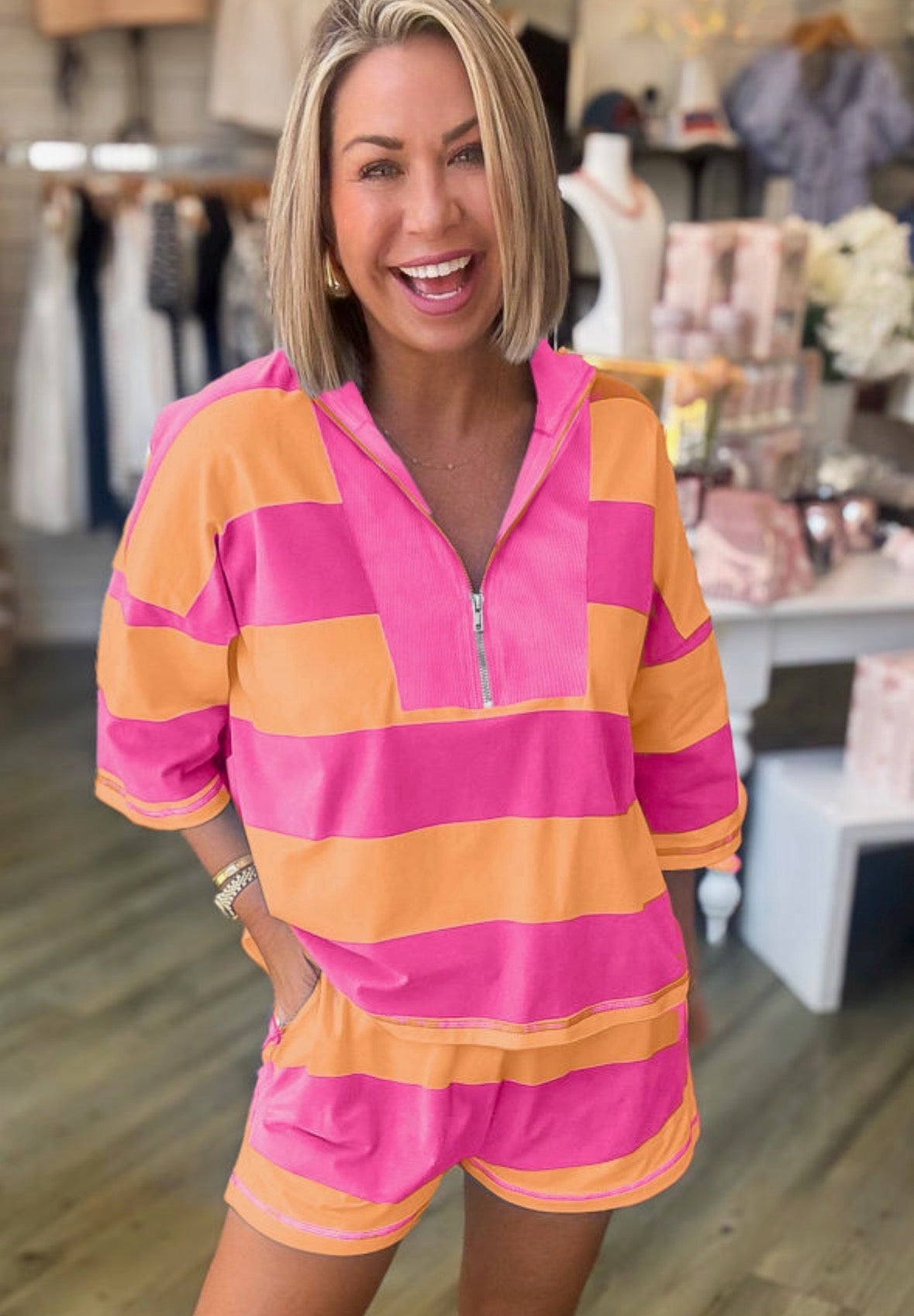 Bold Stripe Short Set