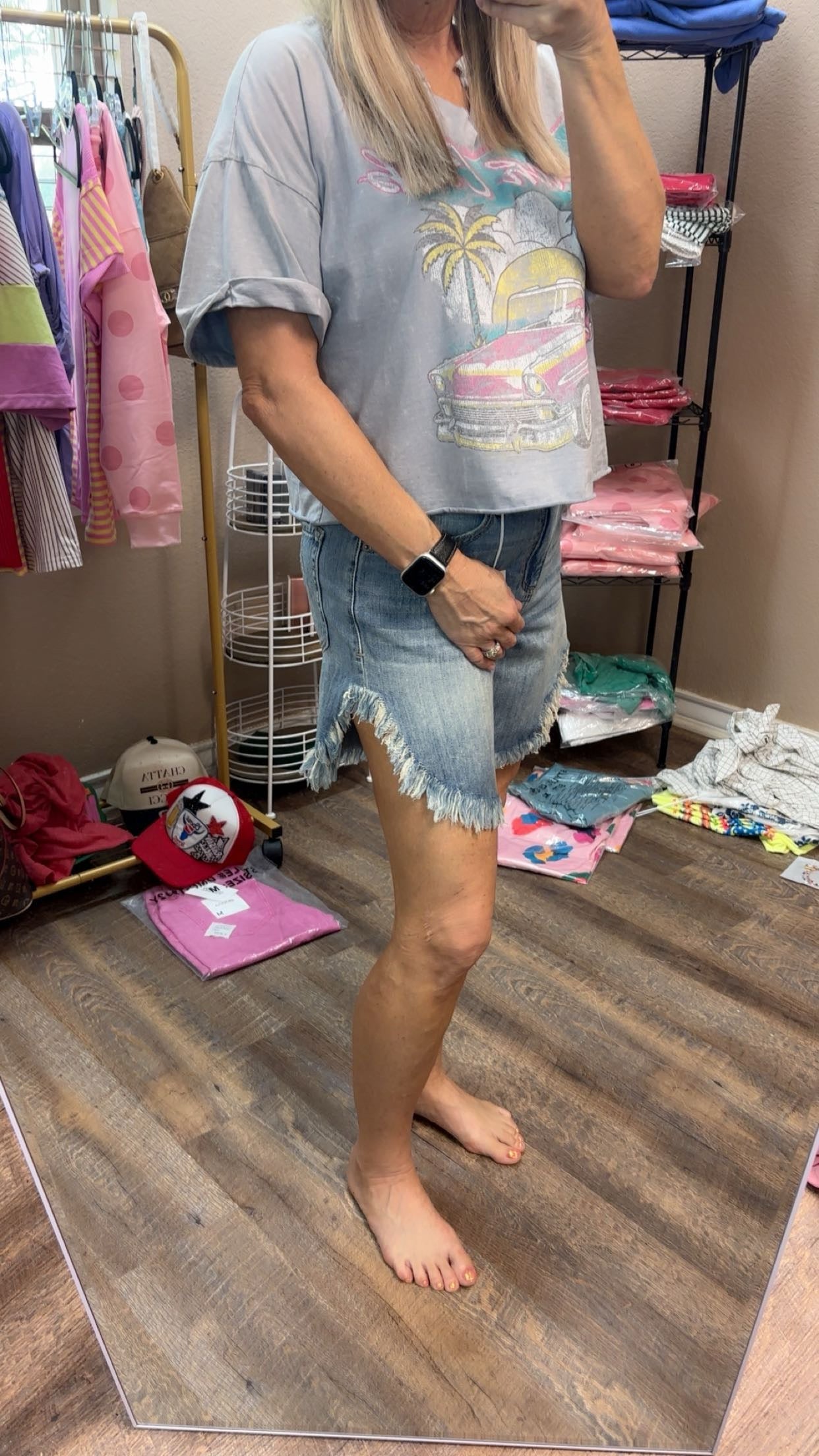 Wide leg Baggy Freyed Shorts