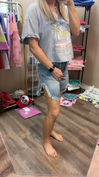 Wide leg Baggy Freyed Shorts