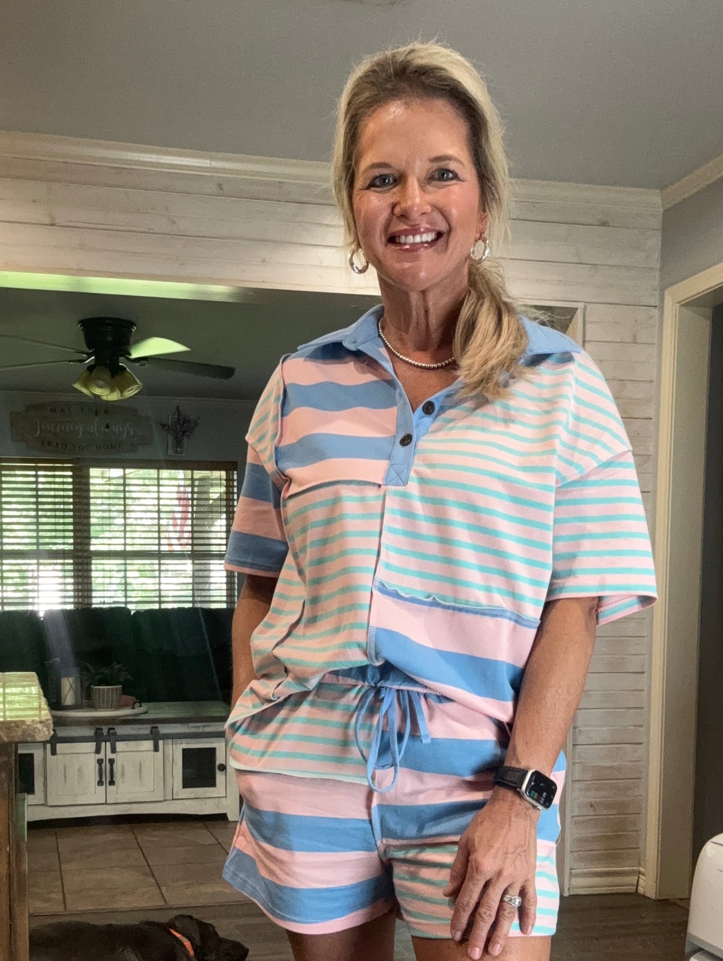 Striped Pastel Short Set