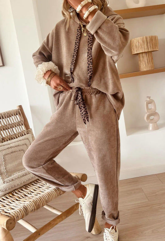 Khaki Corded Jogger Set PREORDER