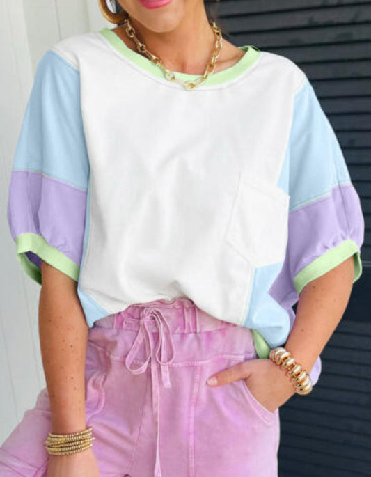 Walking on Sunshine Color Block Top